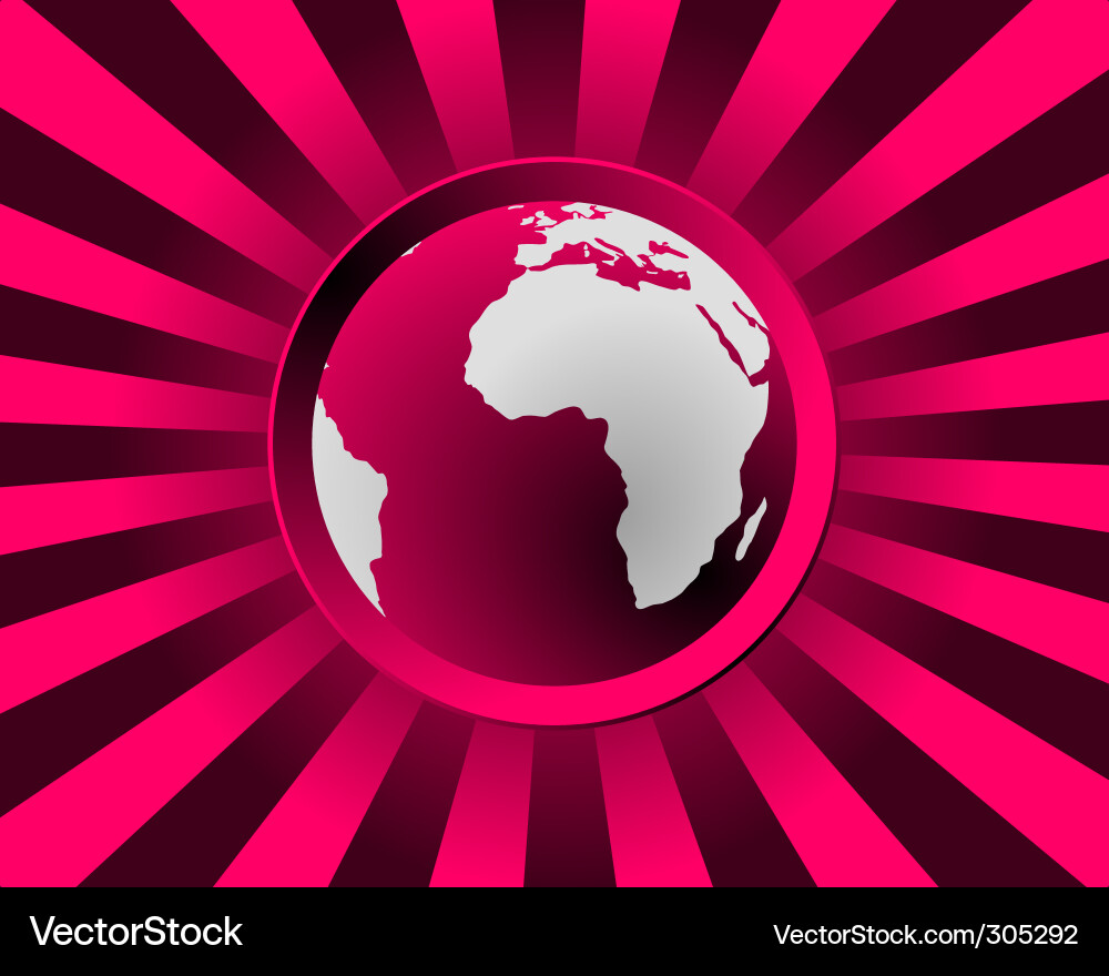 Globe with rays vector image