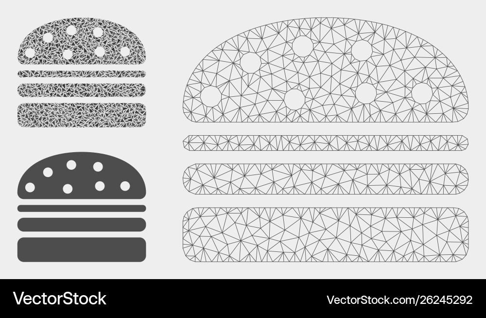 Hamburger mesh network model and triangle Hamburger mesh network model and triangle Vector Image