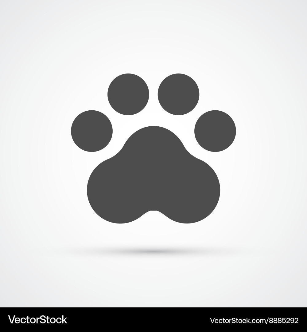 Paw Print Icon - Animal Footprint vector image