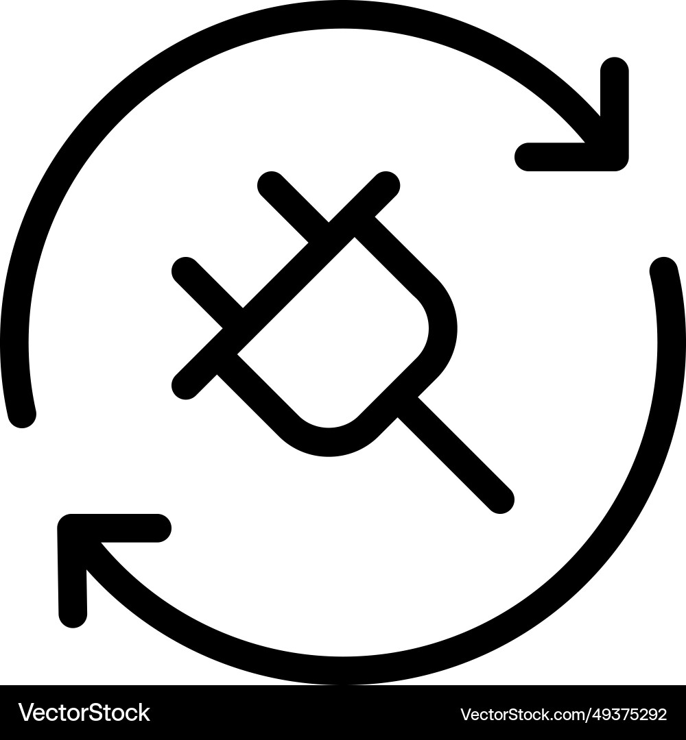 Renew power cord for enhanced functionality Vector Image