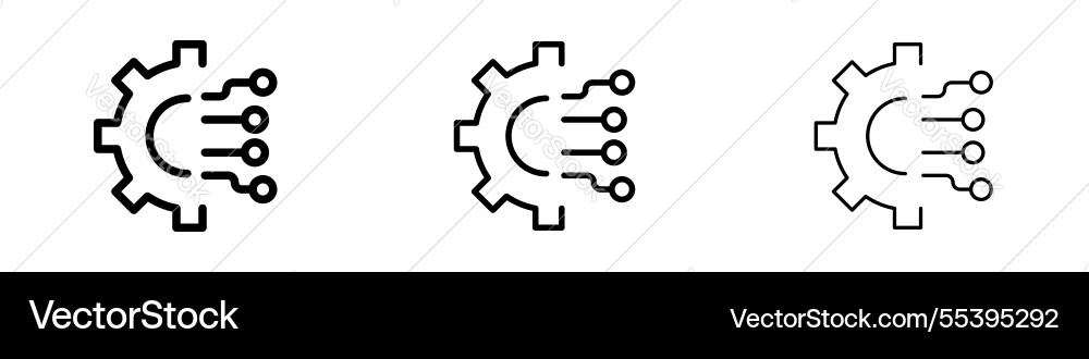 Transform icons in three different stroke lines Transform icons in three different stroke lines vector image