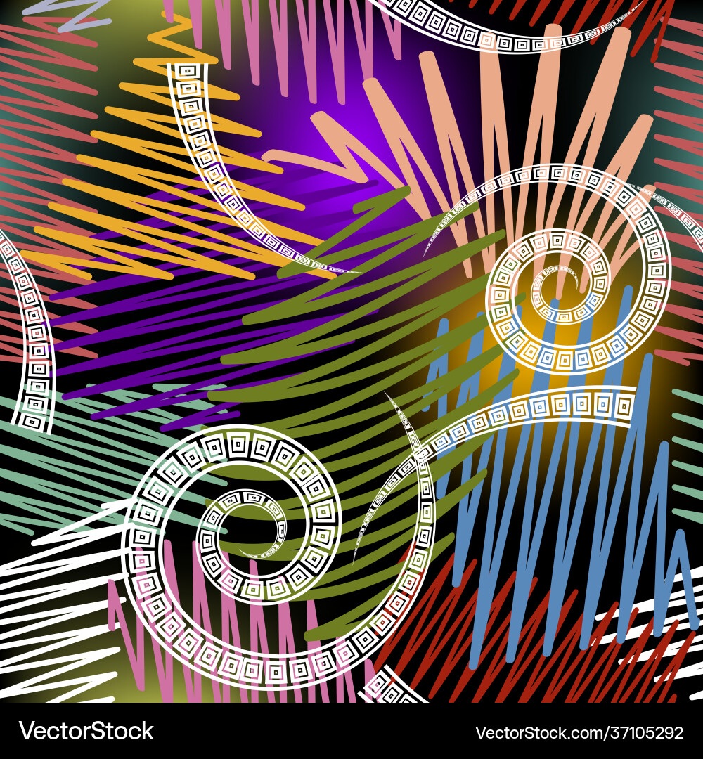 Zigzag lines seamless pattern colorful glowing Zigzag lines seamless pattern colorful glowing Vector Image