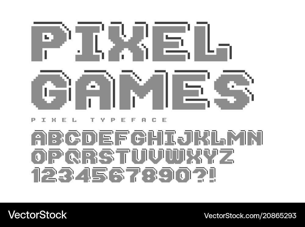 8-Bit Pixel Font - Retro Game Style vector image