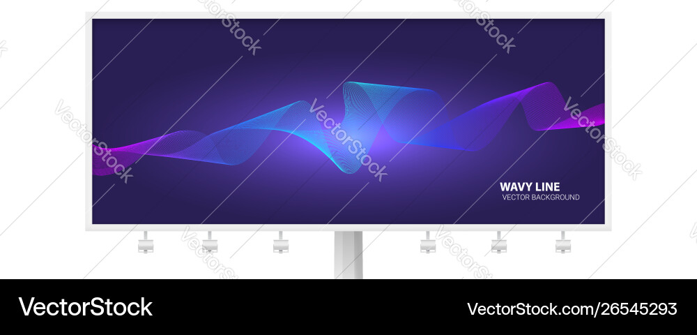 Billboard with twisted colored lines mixed color Billboard with twisted colored lines mixed color vector image
