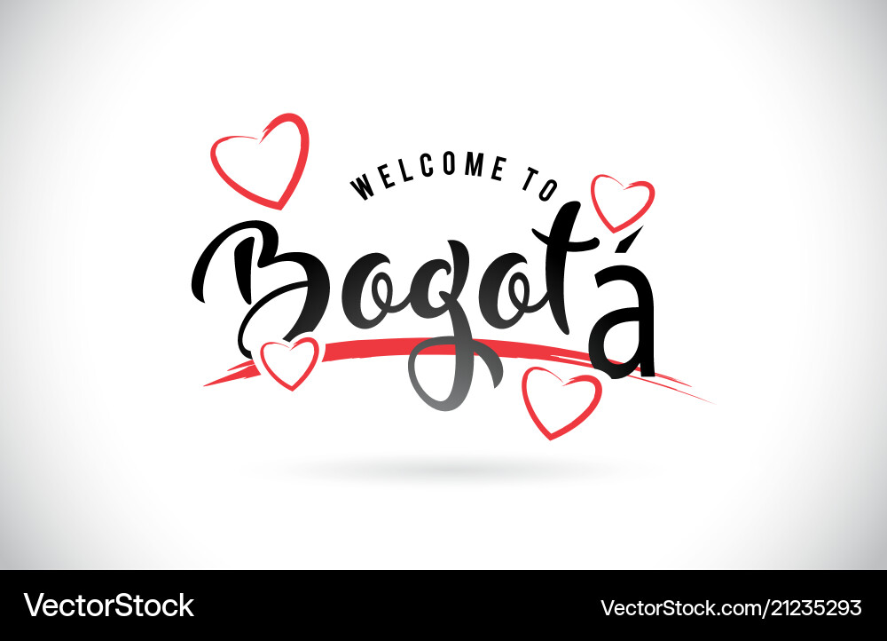 Bogot welcome to word text with handwritten font vector image