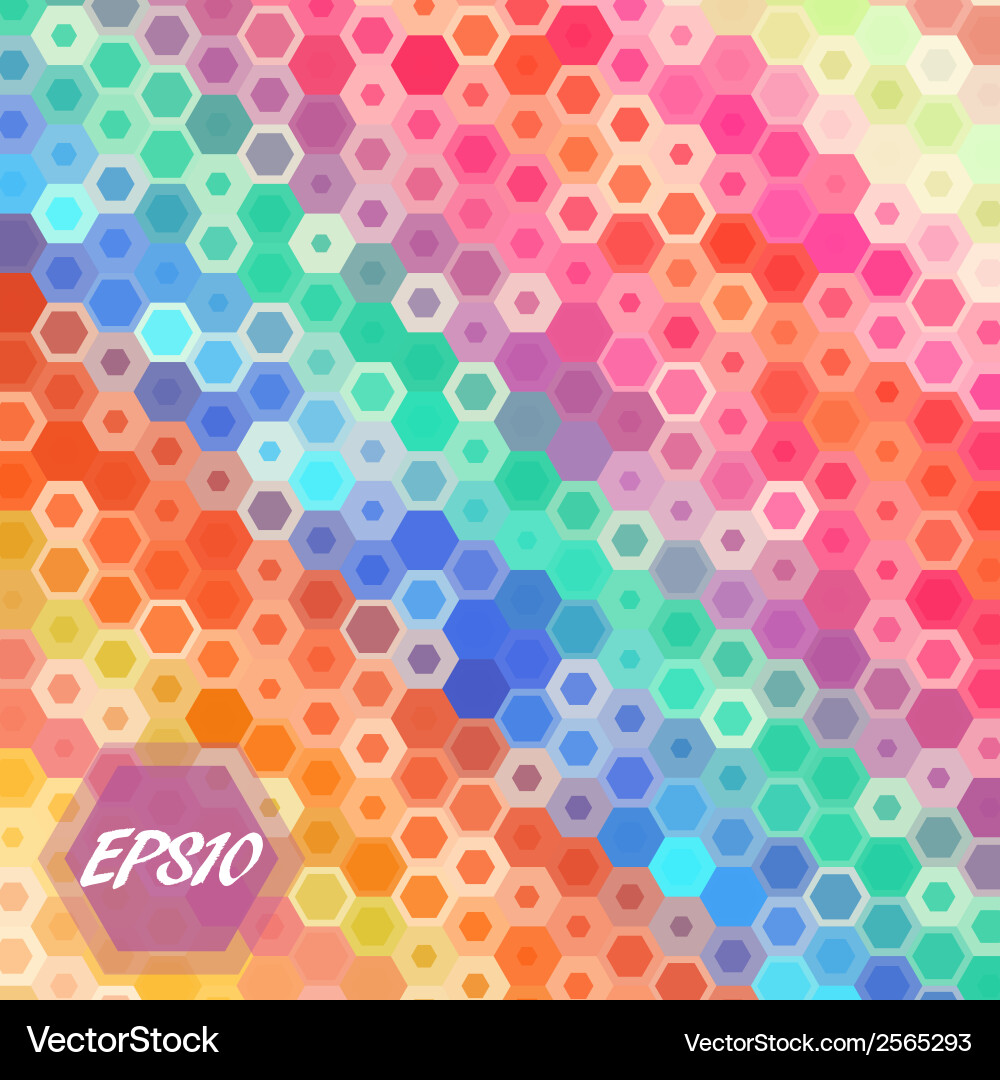 Bright Colorful Hexagon Pattern vector image