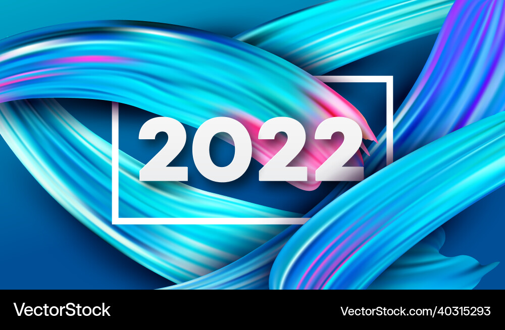 Calendar header 2022 number on colorful abstract Vector Image