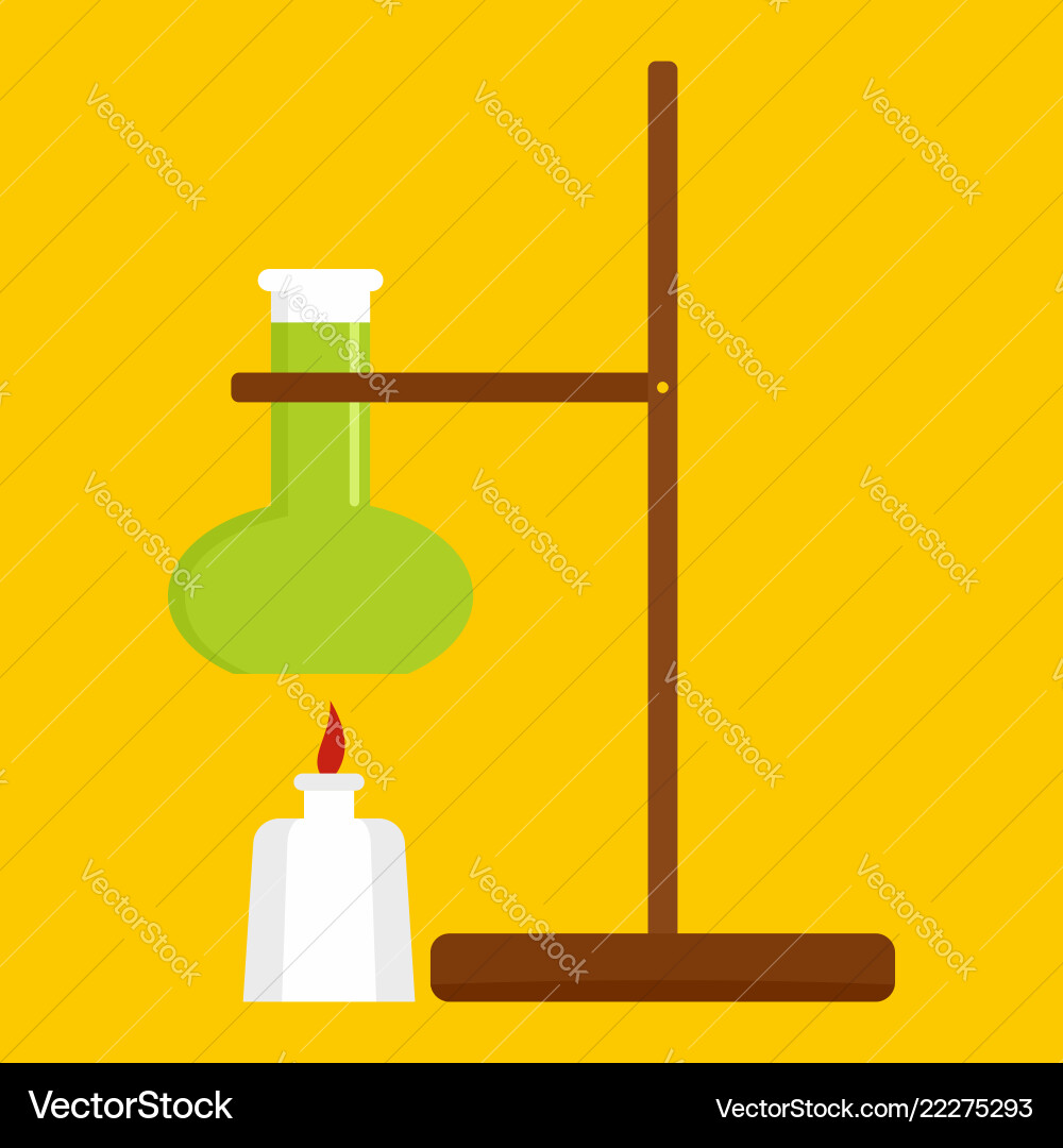 Chemieflasche Stand Ikone flach Stil Vektorbild