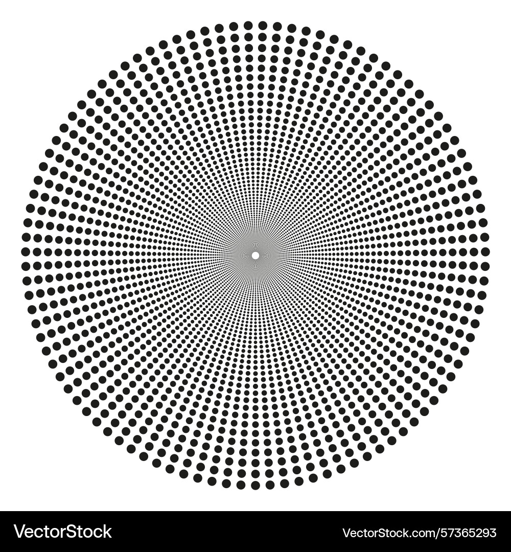 Circle dot pattern radial point array halftone vector image
