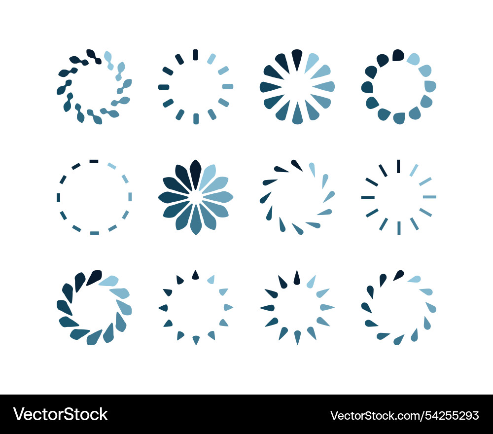 Collection loading bar status icon set of loaded Vector Image