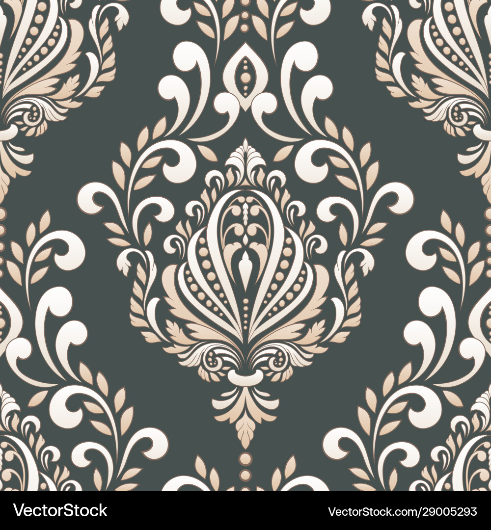 Damask seamless pattern element classical Vector Image