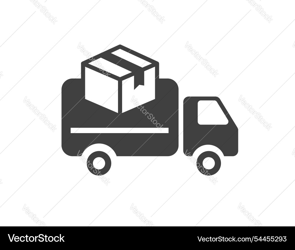 Delivery truck icon with loaded parcel package Delivery truck icon with loaded parcel package vector image