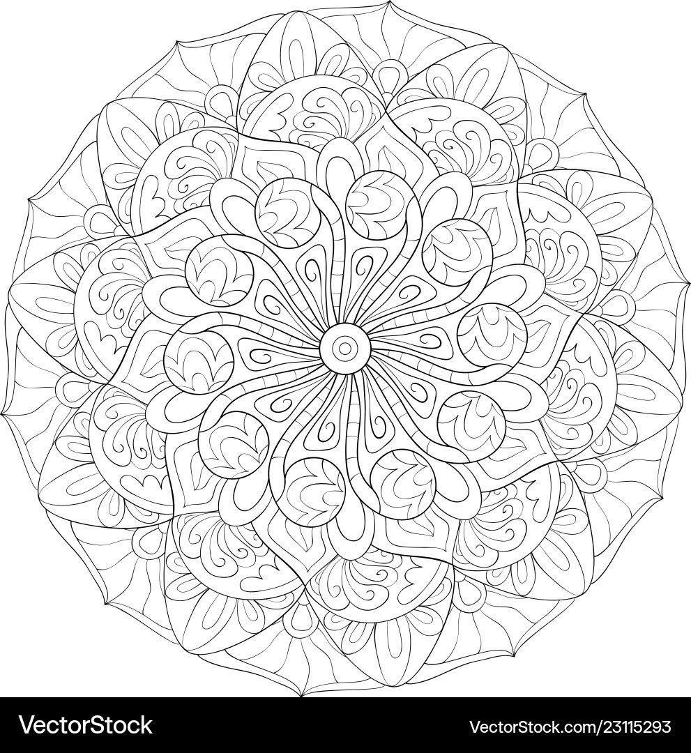 Erwachsene Färbung Buchseite ein zen mandala Bild Erwachsene Färbung Buchseite ein zen mandala Bild vektorbild