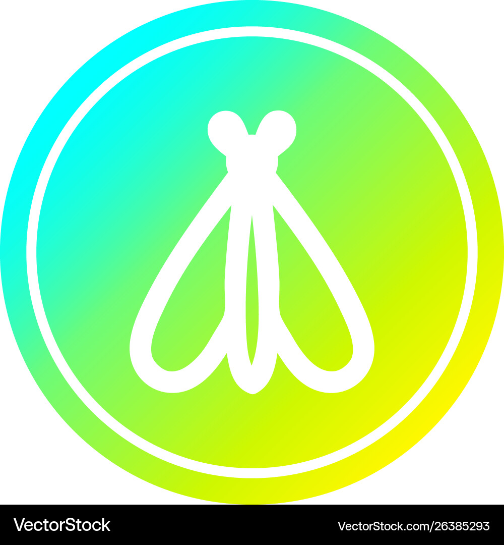 Flying insect circular in cold gradient spectrum Vector Image
