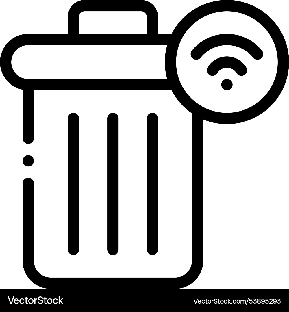 Garbage icon thin linear style design isolated Garbage icon thin linear style design isolated vector image
