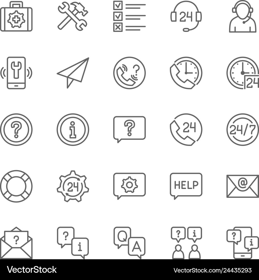 Help & Support Icons - Call Center vector image