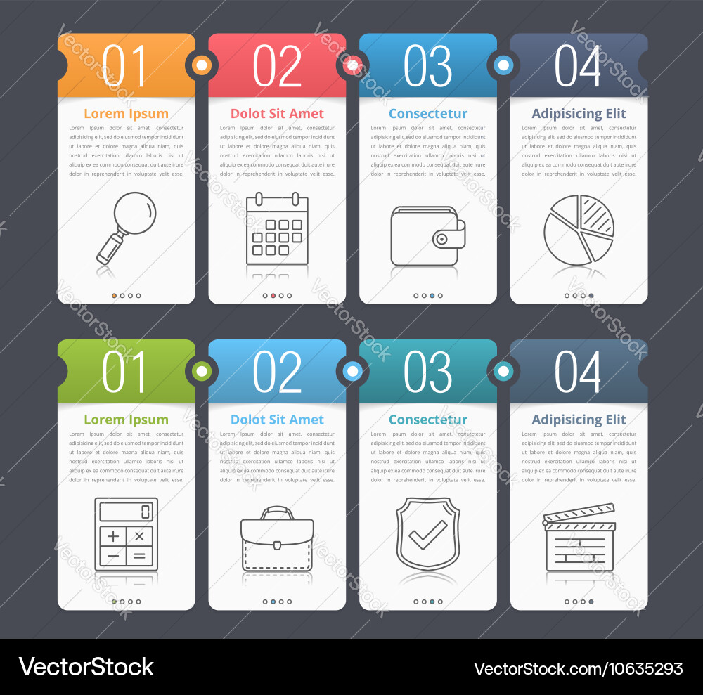 Infographic elements with numbers and text vector image