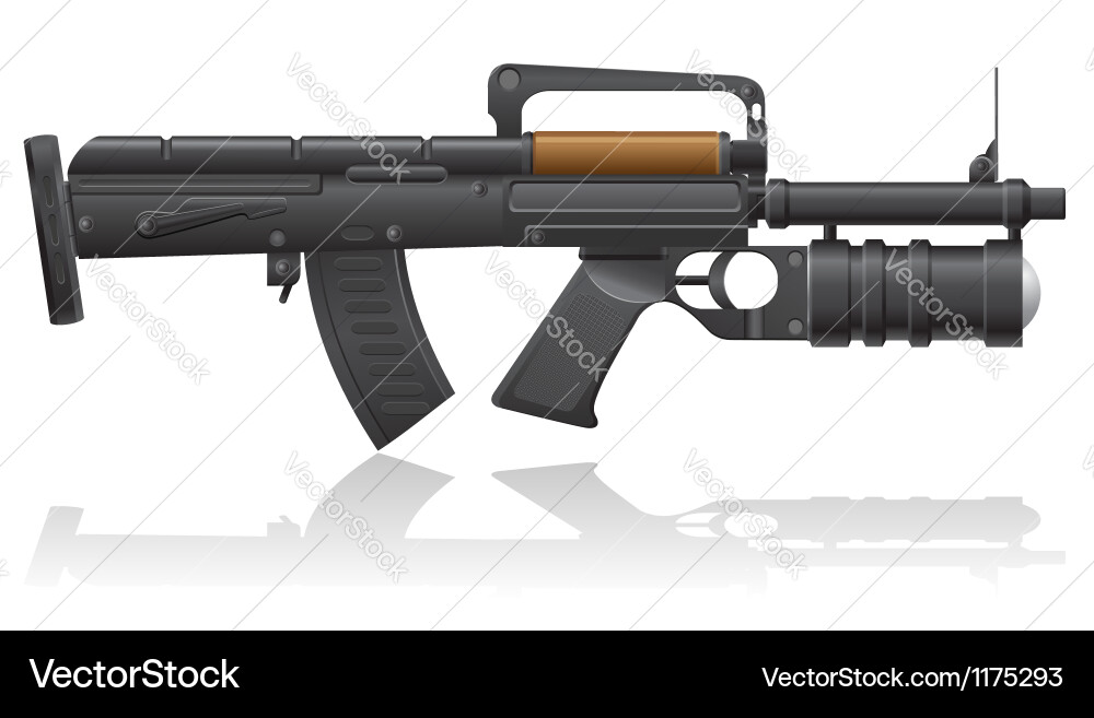Machine gun with a grenade launcher Vector Image
