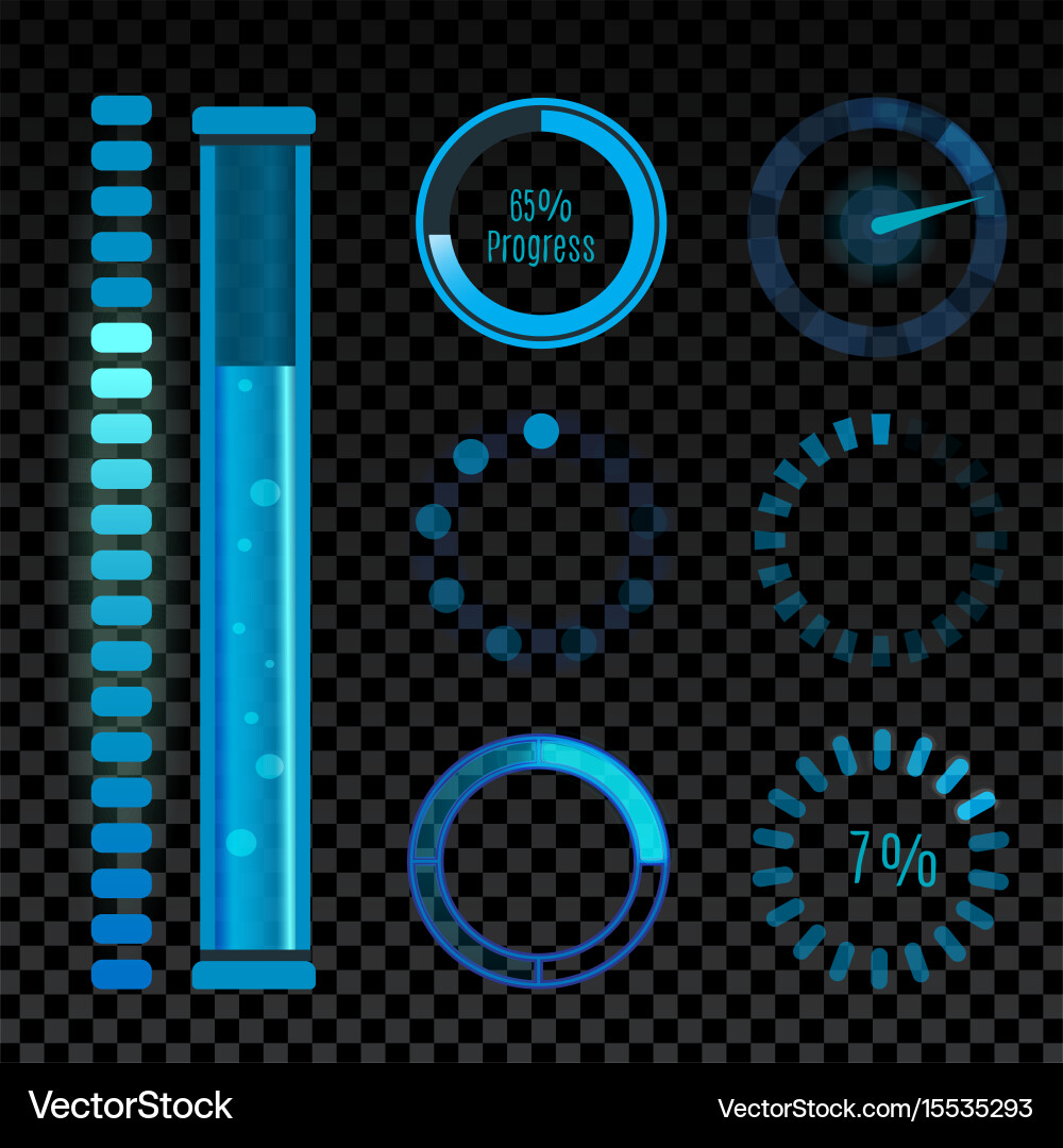 Mobile App Progress Icons vector image