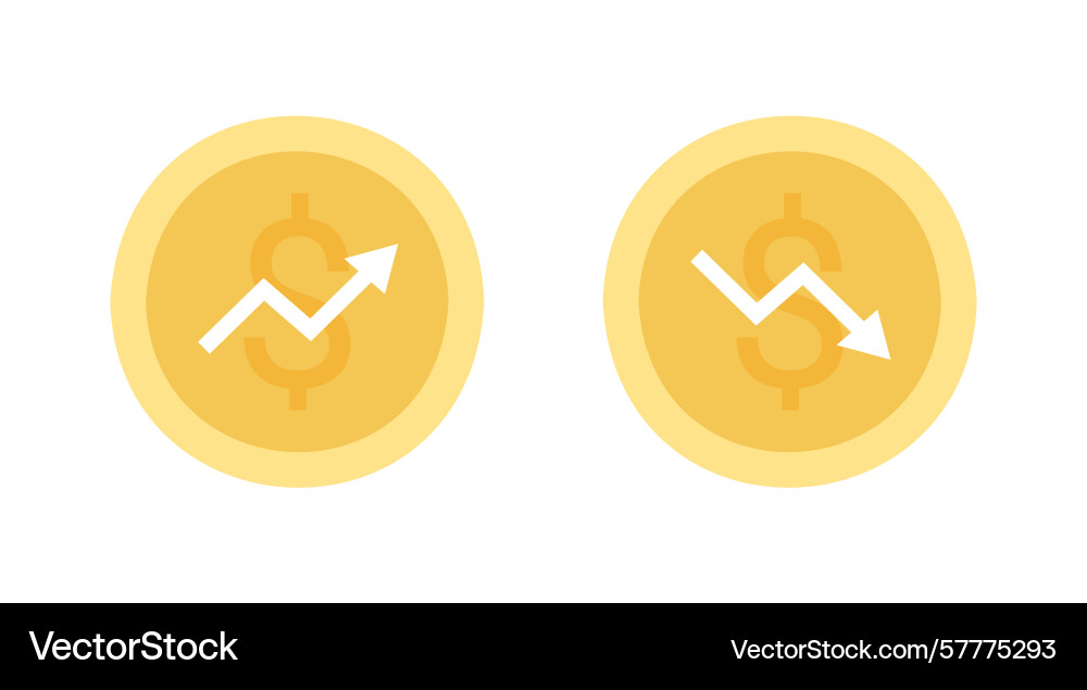 Money growth and fall on chart graph with arrow up Vector Image