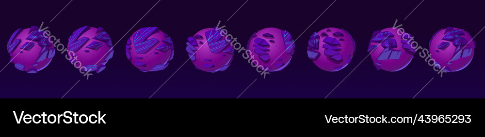Purple Planet Rotation Animation vector image