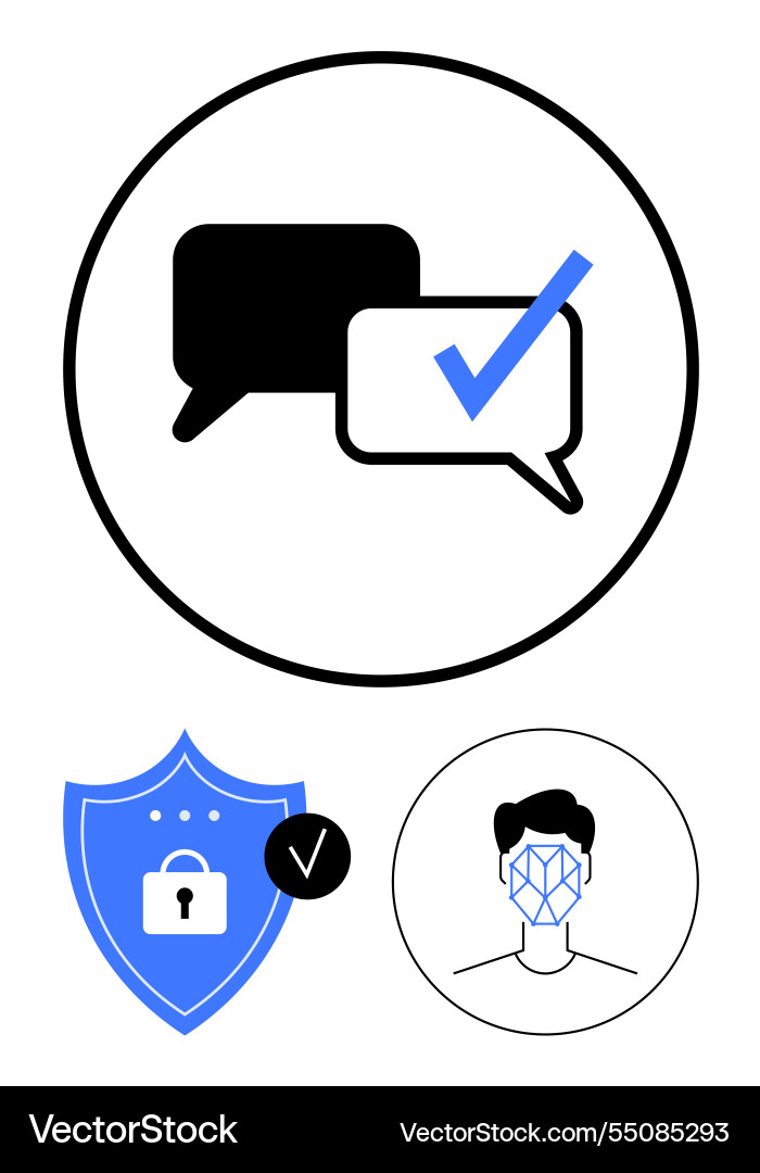 Secure communication concept featuring message Vector Image