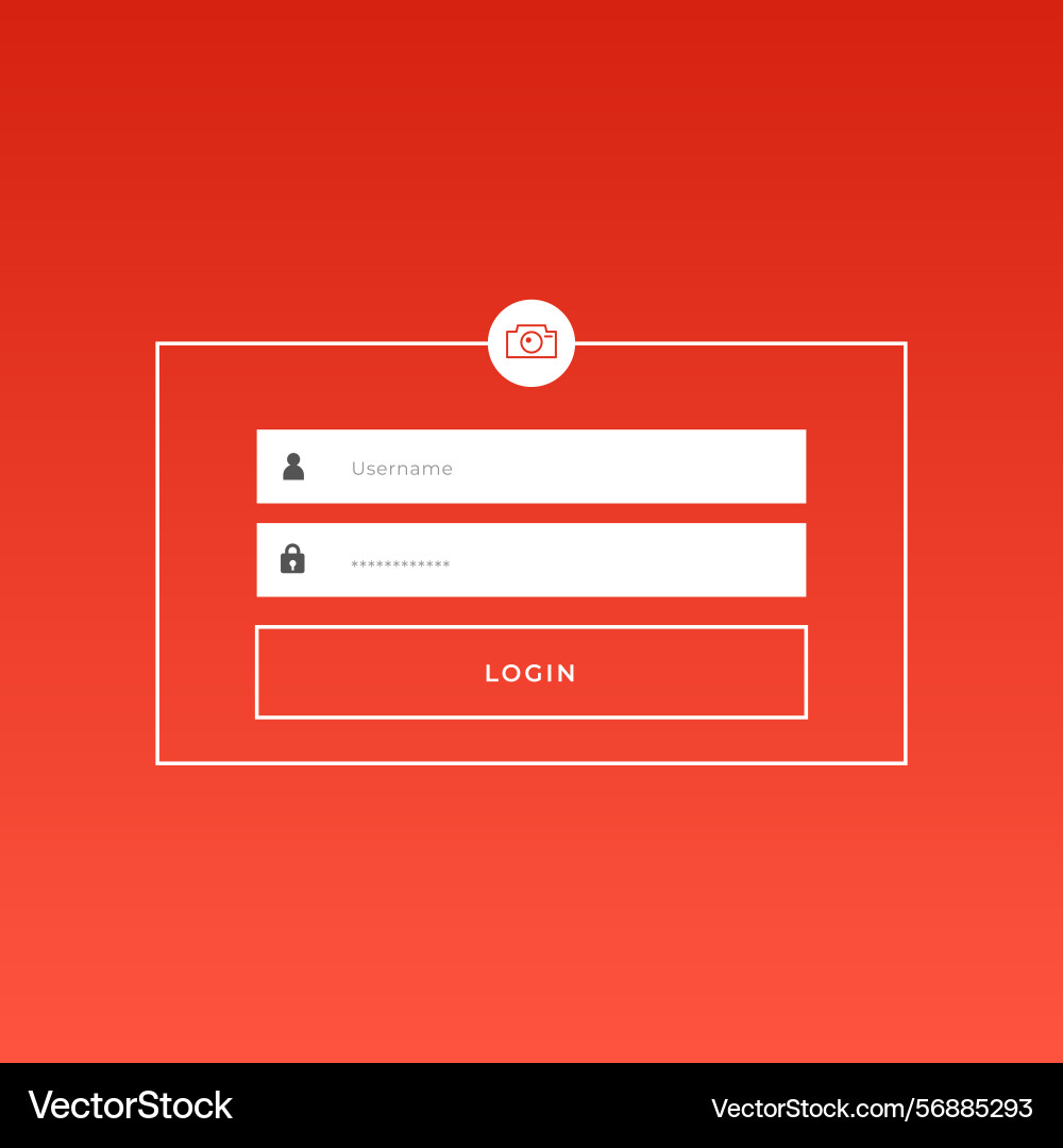 Secure web signup page screen template vector image