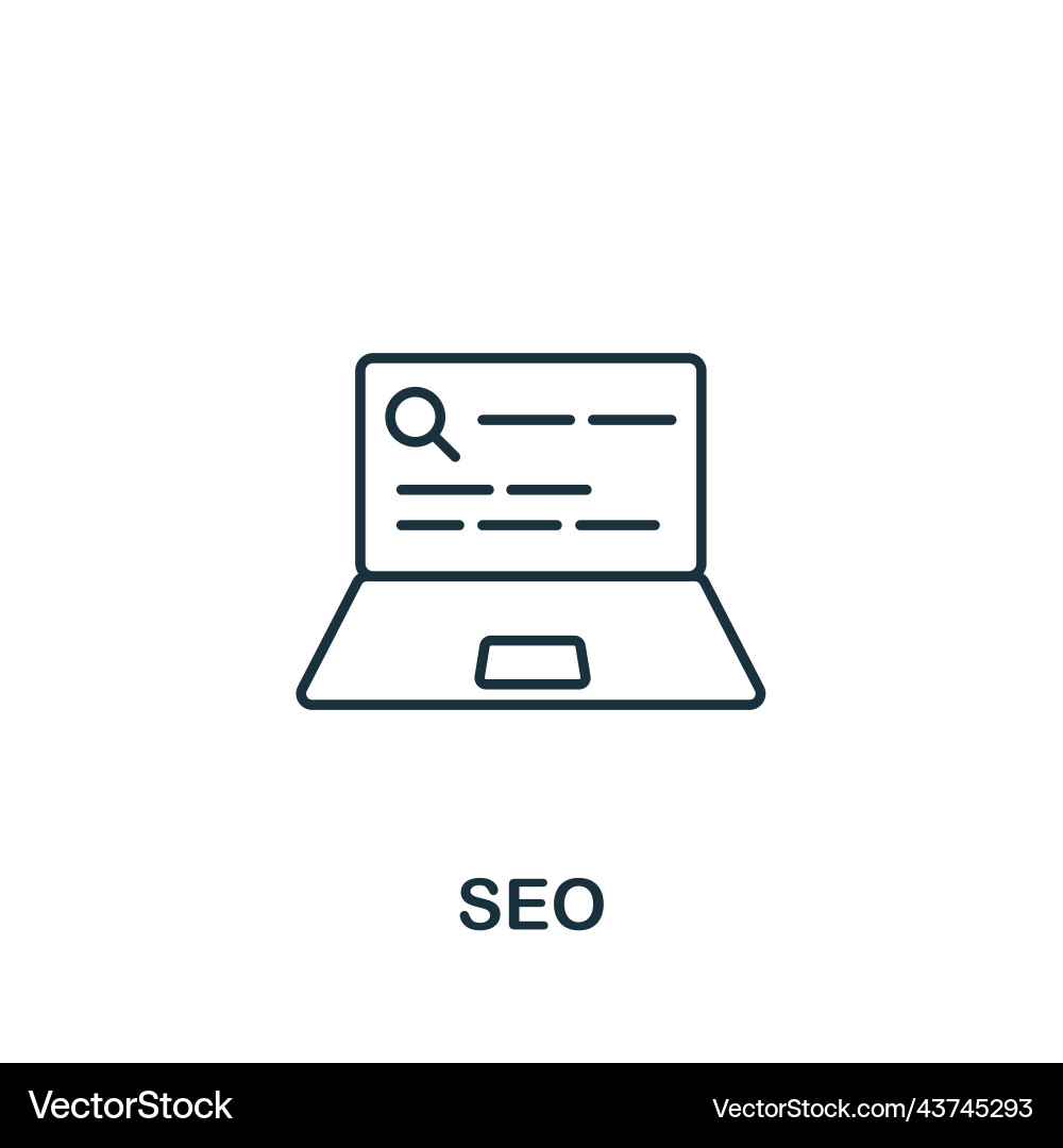 Seo icon line simple for templates web Seo icon line simple for templates web Vector Image