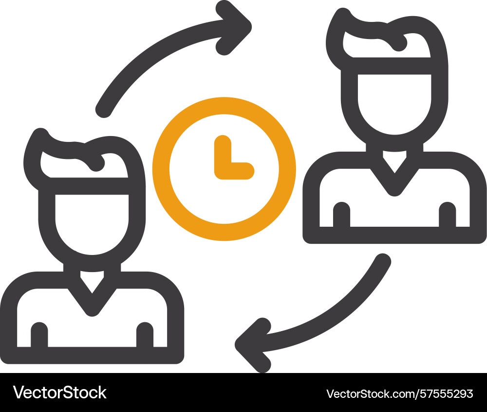 Shift scheduling two color icon Vector Image