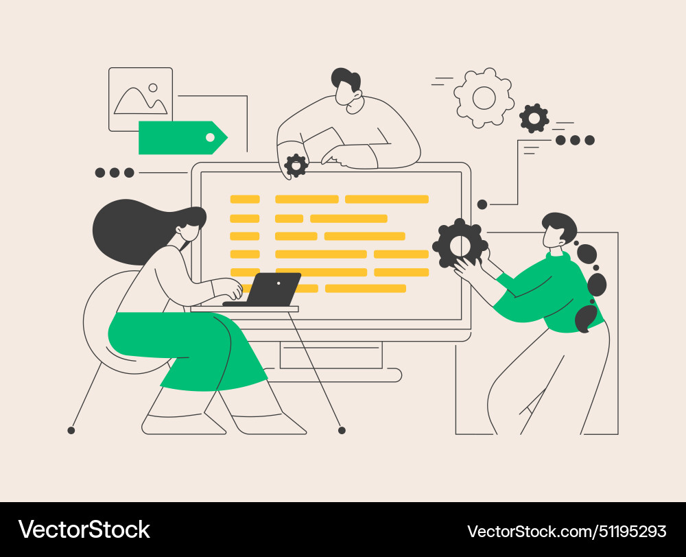 Software development team abstract concept Software development team abstract concept vector image