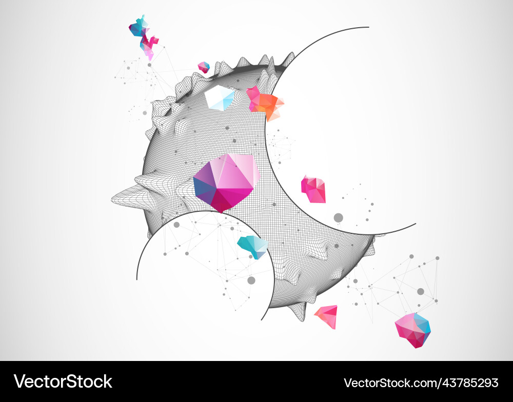 Sphere or virus theme with connected lines Sphere or virus theme with connected lines vector image