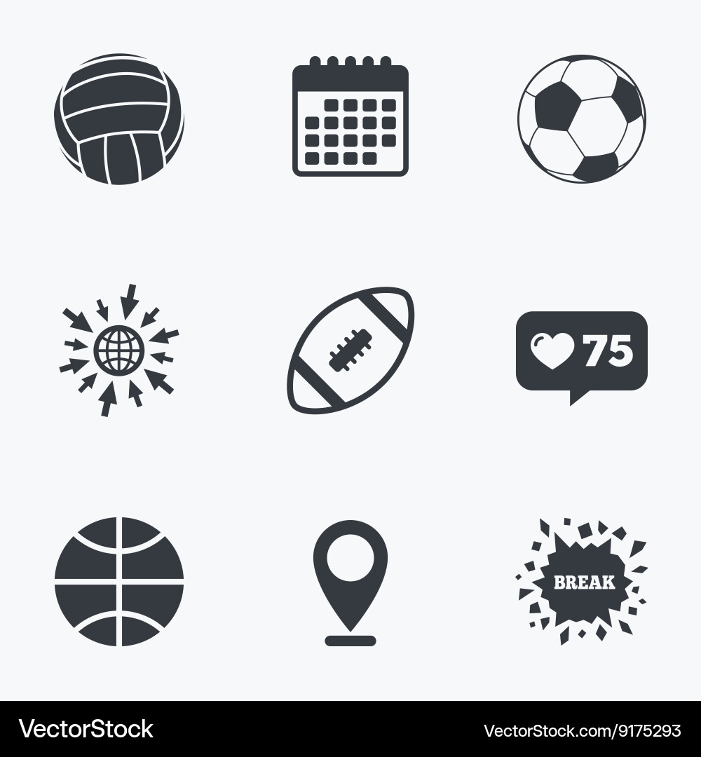 Sportbälle Volleyball Basketball Fußball vektorbild