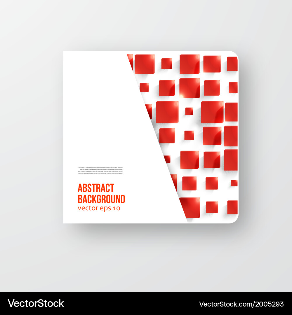 Square abstract background card red Vector Image
