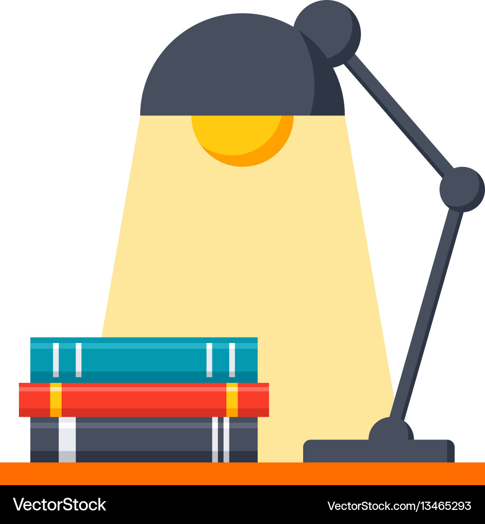 Study Stack with Lamp vector image