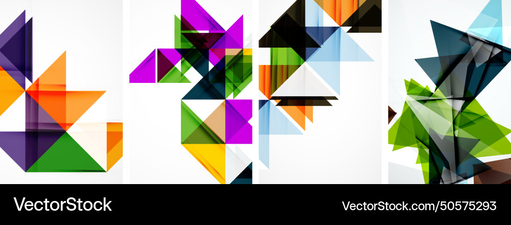 Triangle poster geometric background set Vector Image