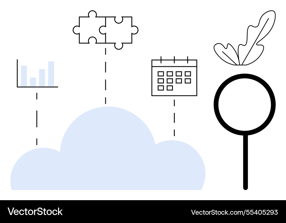 Visualizing productivity cloud computing data vector image