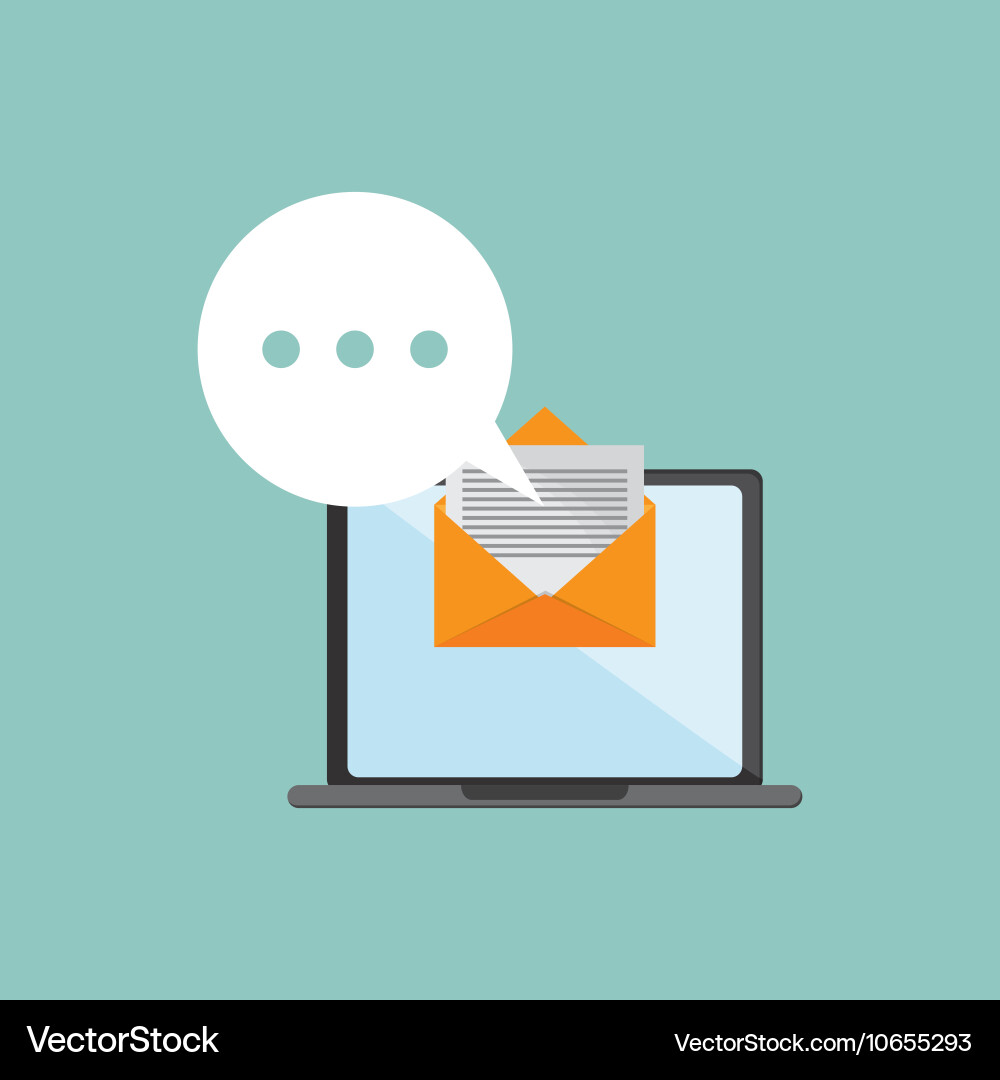 Web messaging through computer image Vector Image