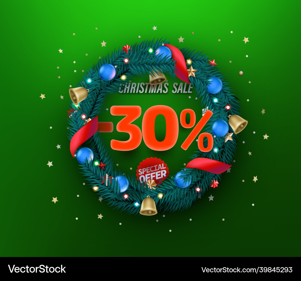 Weihnachtsverkauf Sonderangebot Promo Banner dreißig Weihnachtsverkauf Sonderangebot Promo Banner dreißig vektorbild