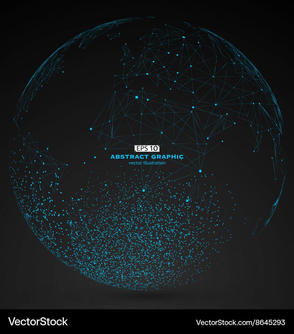 World map point line composition representing vector image