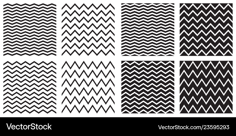 Zigzag Pattern Tile Set Vector Image