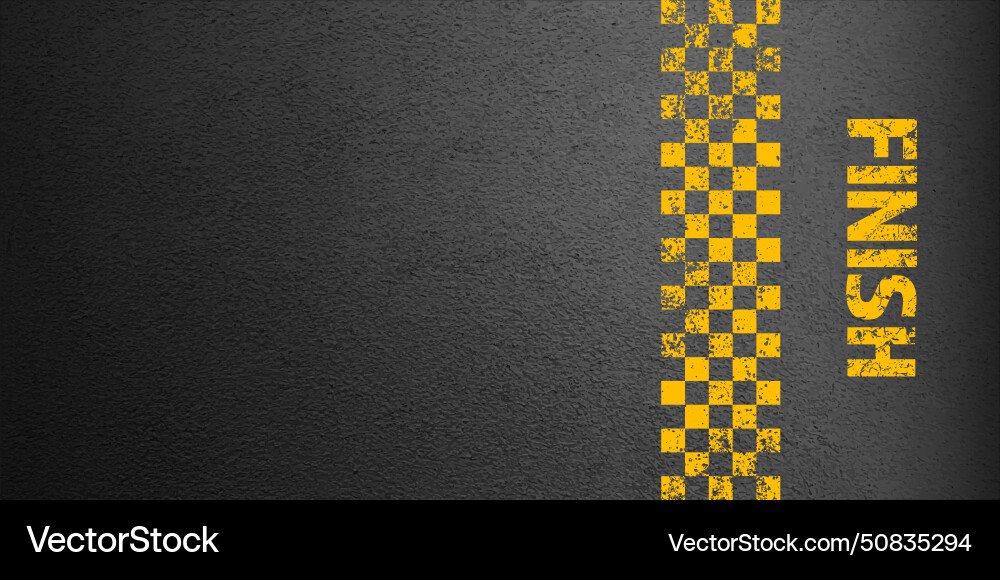 Asphalt road with yellow finish line marking Asphalt road with yellow finish line marking vector image