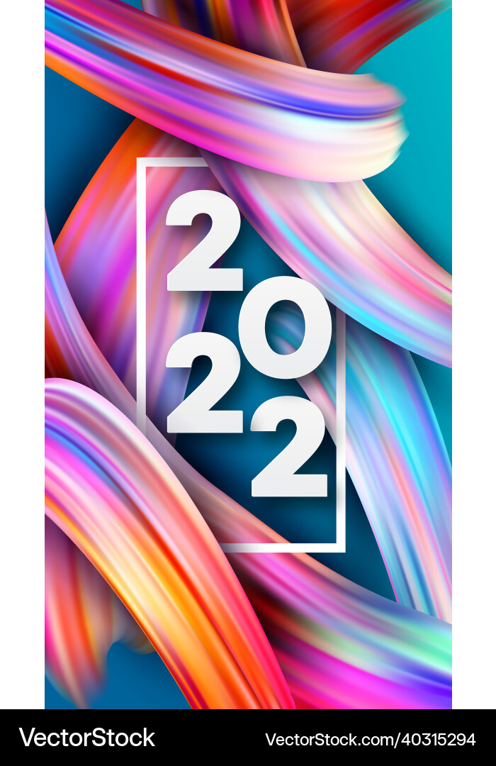 Calendar header 2022 number on colorful abstract Calendar header 2022 number on colorful abstract vector image