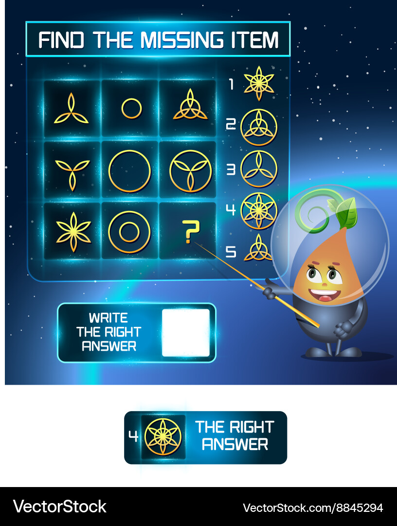 Find the missing part 2 Vector Image