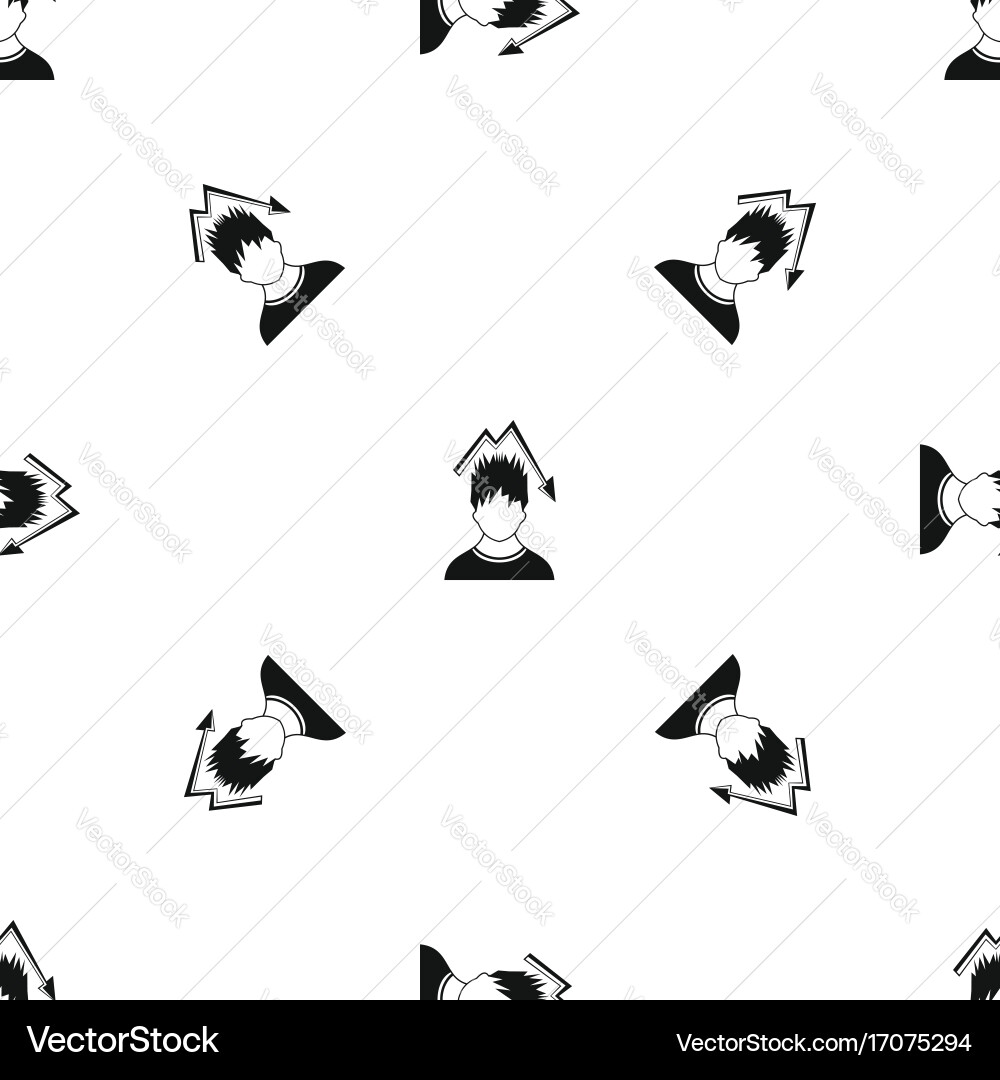 Man with falling red graph over head pattern vector image