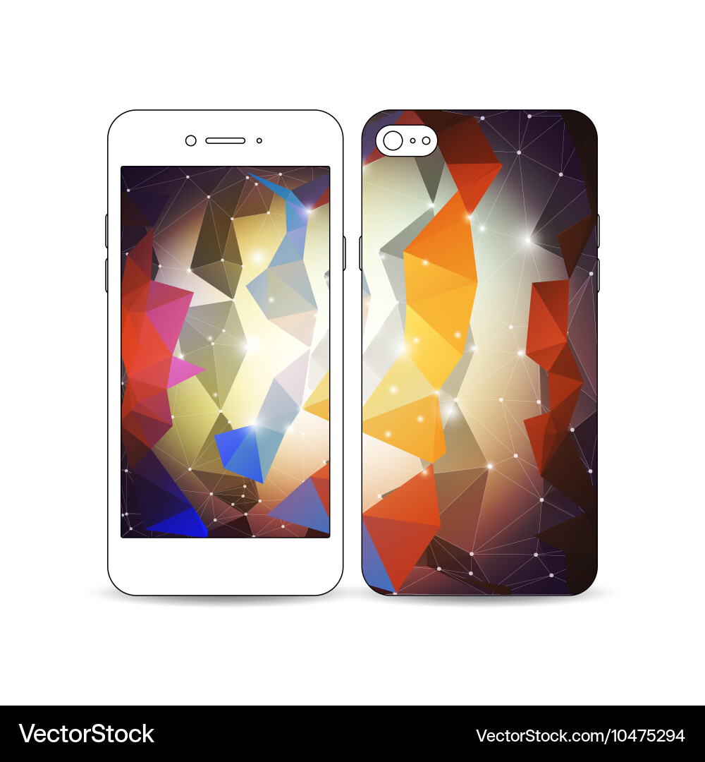 Mobile smartphone with an example of the screen vector image
