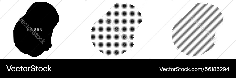 Nauru silhouette map and two patterns of dots Vector Image