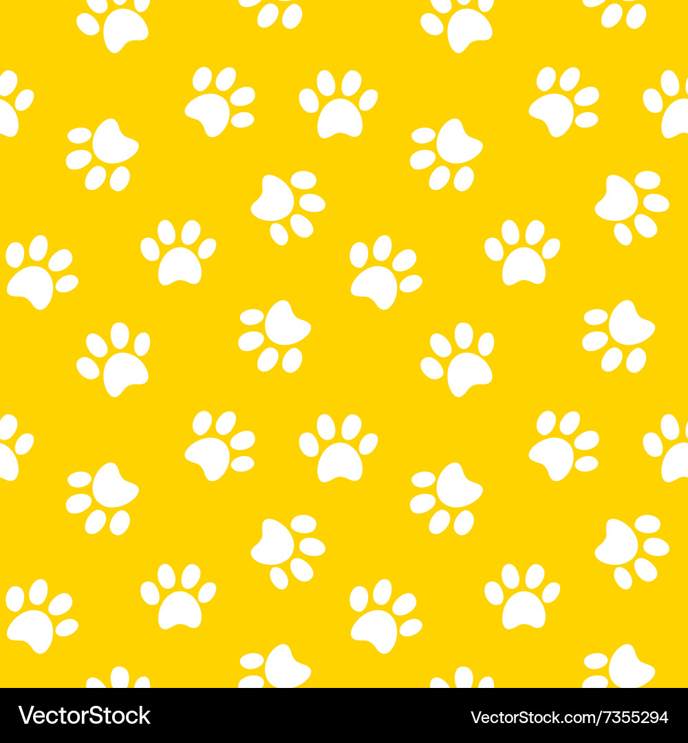 Paw print seamless pattern Royalty Free Vector Image