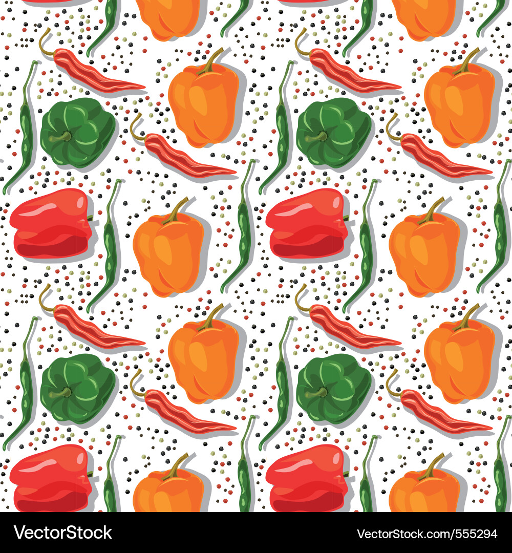 Seamless peppers pattern Vector Image