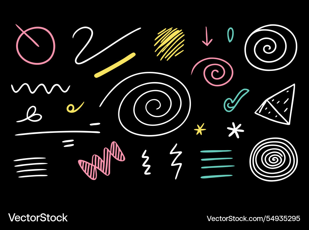 Brush stroke square spiral arrow element scribble vector image