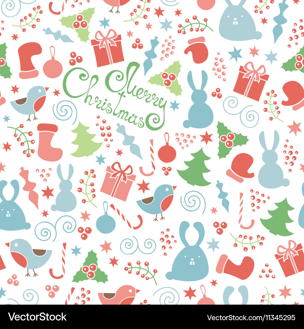 Christmas elements seamless pattern Vector Image